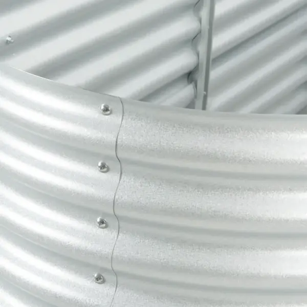 Tsingitud terasest taimelava, hõbedane, 320 x 80 x 81 cm – 9