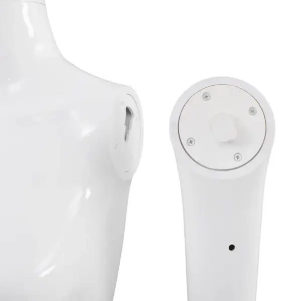 Täispikk naismannekeen klaasist alusel, läikiv valge, 175 cm – 9