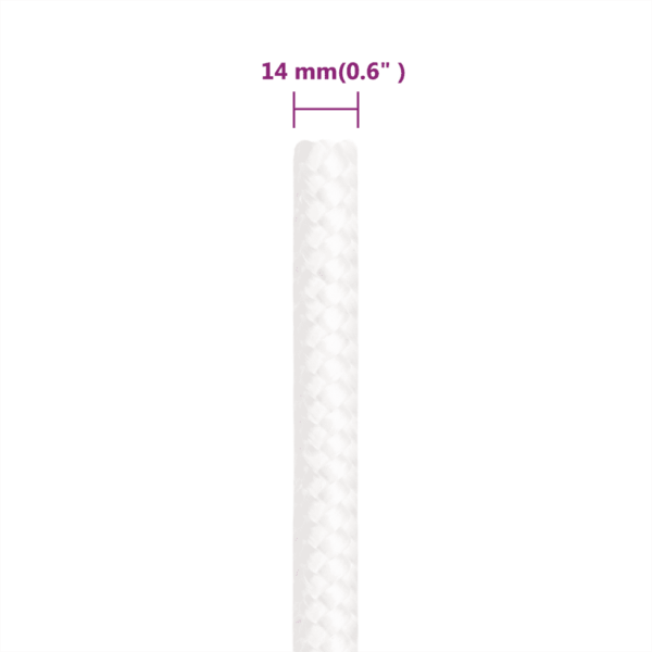Polüpropüleenist paadiköis, täisvalge, 14 mm, 25 m – 6