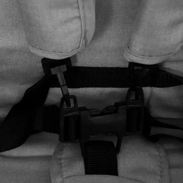 Tandem kaksikute jalutuskäru, helehall-must, teras ja lina, kokkupandav – 10