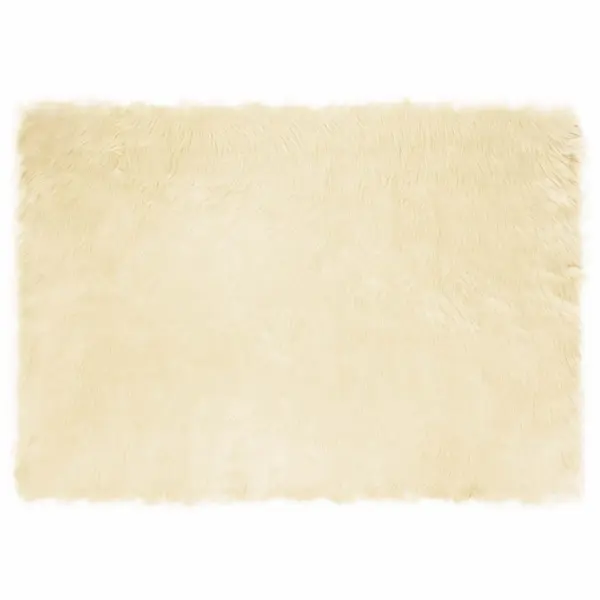 Kreemjas tehis-lambanahast vaip Tafalla, kõrge karvaga, 120 x 170 cm, polüester – 2
