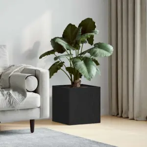 Tehispuidust istutuskarp musta tamme toonis, 40 x 38,5 x 40 cm