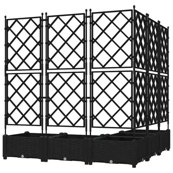 Terasest aia istutuskastid trellisega, 5 tk, must, 120 x 120 x 125,5 cm – 6