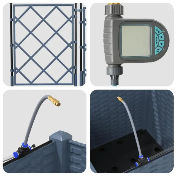 Aia istutuskast ronitaimede tugiraamiga, hall teras, 40 x 40 x 142 cm – 7