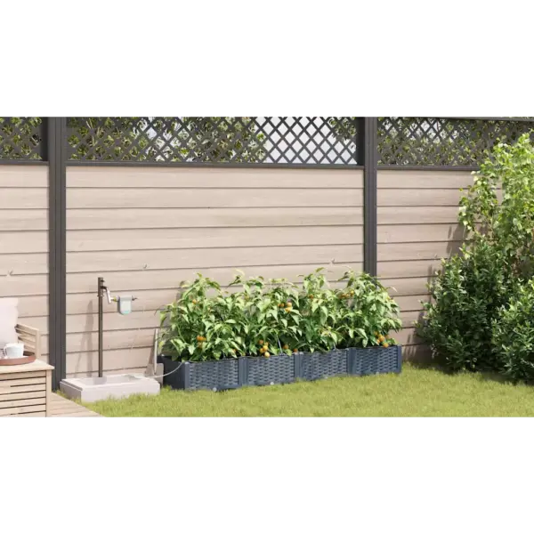 Helehallid terasest aia istutuskastid kastmissüsteemiga, 4 tk, 160 x 40 x 22 cm – 4