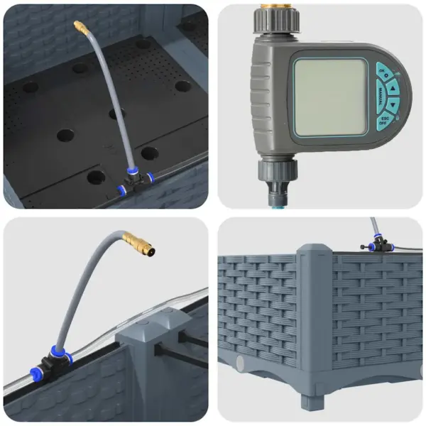 Helehallid terasest aia istutuskastid kastmissüsteemiga, 4 tk, 160 x 40 x 22 cm – 9