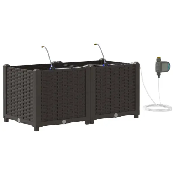 Aia istutuskastid isekastmissüsteemiga, 2 tk, pruun teras, 80 x 40 x 37,5 cm – 2