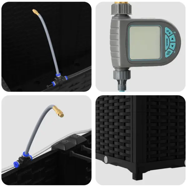 Terasest aia istutuskastid kastmissüsteemiga, 4 tk, must, 160 x 40 x 53 cm – 5