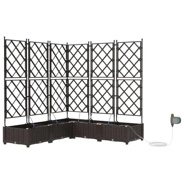 Terasest aia istutuskastid kastmissüsteemiga, 5 tk, pruun, 120 x 120 x 126 cm – 2