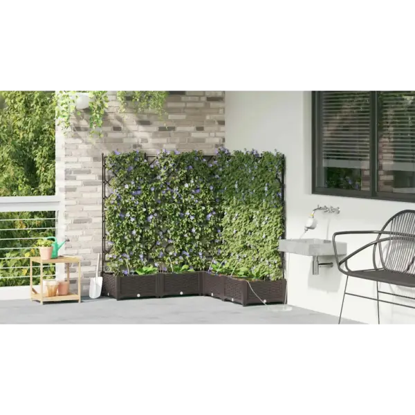 Terasest aia istutuskastid kastmissüsteemiga, 5 tk, pruun, 120 x 120 x 126 cm – 4