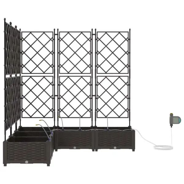 Terasest aia istutuskastid kastmissüsteemiga, 5 tk, pruun, 120 x 120 x 126 cm – 6