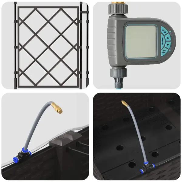 Terasest aia istutuskastid kastmissüsteemiga, 5 tk, pruun, 120 x 120 x 126 cm – 8