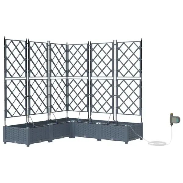 Terasest aia istutuskastide komplekt, 5 tk, helehall, 120 x 120 x 126 cm – 2