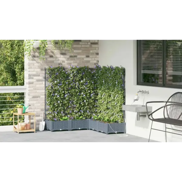 Terasest aia istutuskastide komplekt, 5 tk, helehall, 120 x 120 x 126 cm – 4