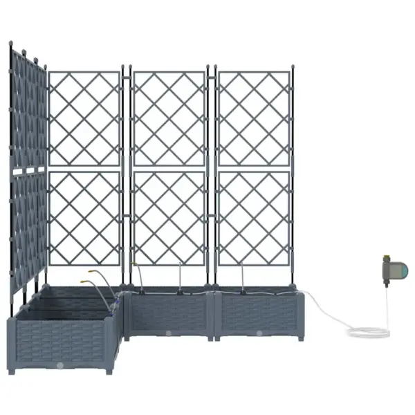 Terasest aia istutuskastide komplekt, 5 tk, helehall, 120 x 120 x 126 cm – 6