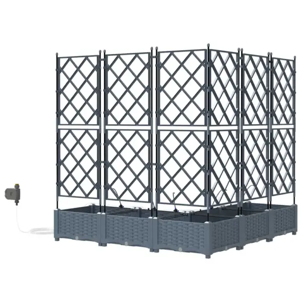 Terasest aia istutuskastide komplekt, 5 tk, helehall, 120 x 120 x 126 cm – 7