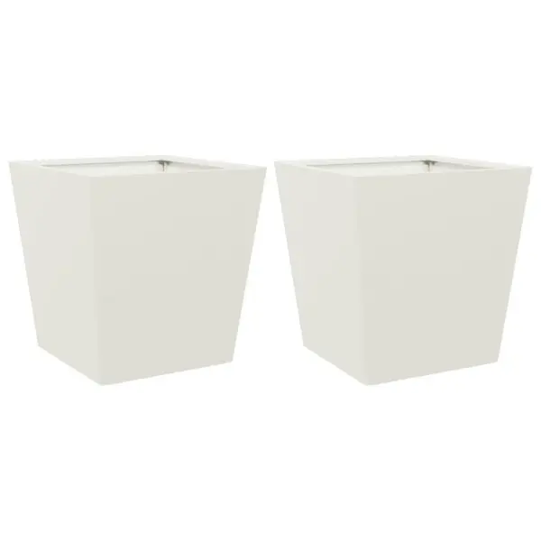Aia taimekastid põhjaga, 2 tk, valge külmvaltsitud teras, 40 x 40 x 40 cm – 2
