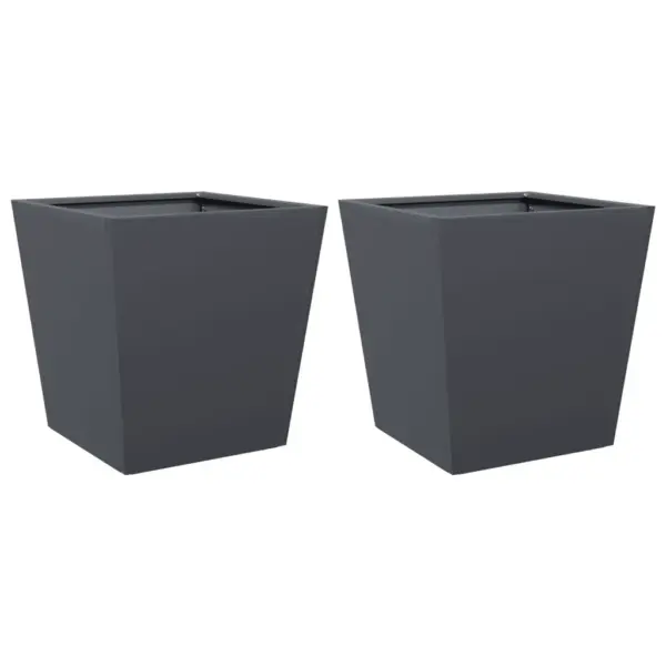 Terasest aia taimekastid põhjaga, 2 tk, antratsiithall, 40 x 40 x 40 cm – 2