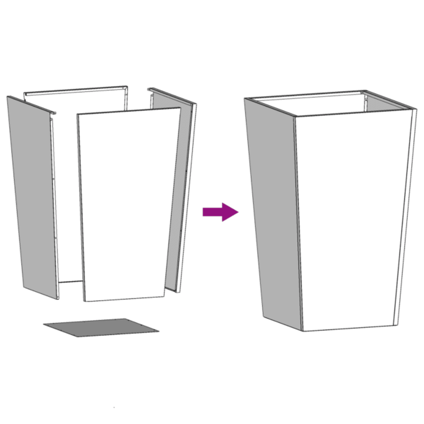 Kõrged terasest aia taimekastid põhjaga, 2 tk, antratsiithall, 45 x 45 x 75 cm – 10