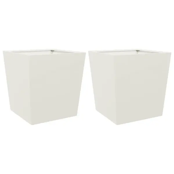 Valged terasest aia taimekastid põhjaga, 2 tk, 50 x 50 x 50 cm – 2