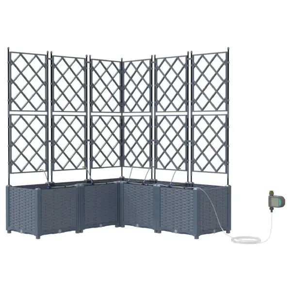 Terasest aiapottide komplekt kastmissüsteemiga, 5 tk, helehall, 120 x 120 x 142 cm – 2