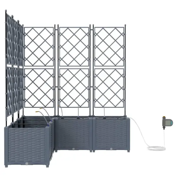 Terasest aiapottide komplekt kastmissüsteemiga, 5 tk, helehall, 120 x 120 x 142 cm – 6
