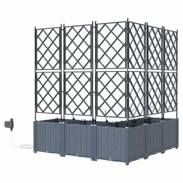 Terasest aiapottide komplekt kastmissüsteemiga, 5 tk, helehall, 120 x 120 x 142 cm – 7