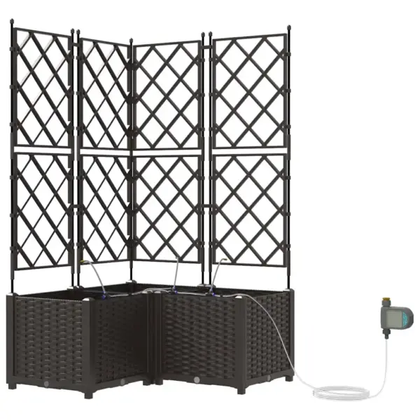 Pruun terasest aiamoodulistutuskast võrega ja kastmissüsteemiga, 3 tk, 80 x 80 x 142 cm – 2