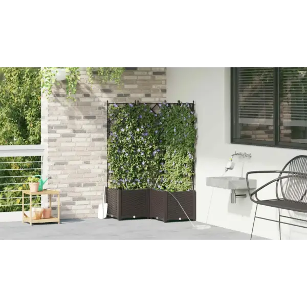 Pruun terasest aiamoodulistutuskast võrega ja kastmissüsteemiga, 3 tk, 80 x 80 x 142 cm – 4