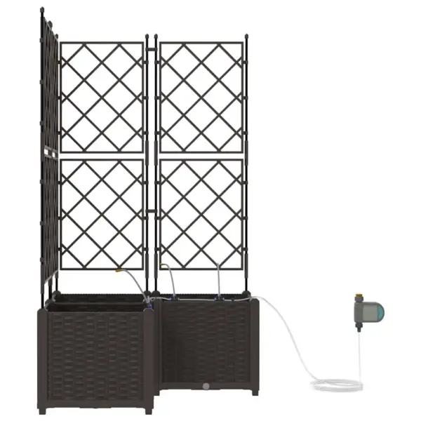 Pruun terasest aiamoodulistutuskast võrega ja kastmissüsteemiga, 3 tk, 80 x 80 x 142 cm – 6