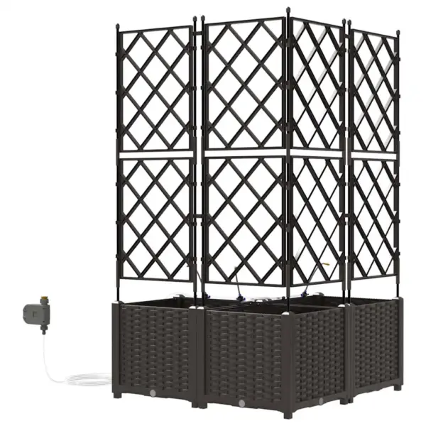 Pruun terasest aiamoodulistutuskast võrega ja kastmissüsteemiga, 3 tk, 80 x 80 x 142 cm – 7