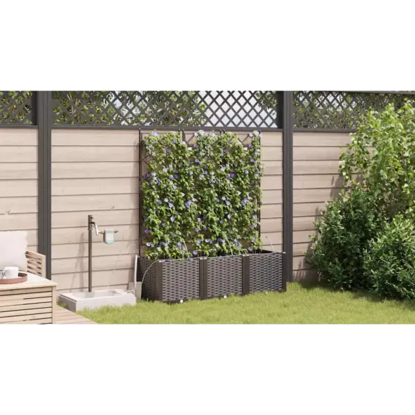 Pruun terasest istutuskast ronitaimedele, 3-osaline komplekt, 120 x 40 x 142 cm, kastmissüsteemiga – 4