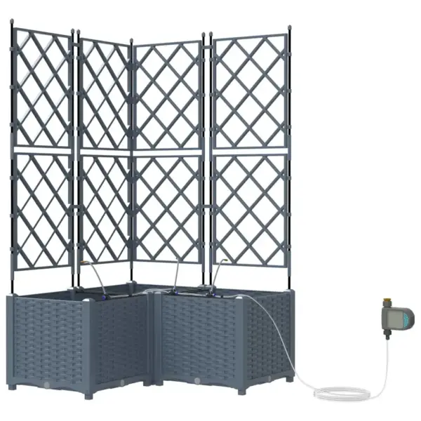 Aia istutuskastid trelliga, 3 tk, helehall teras, 80 x 80 x 142 cm - 2