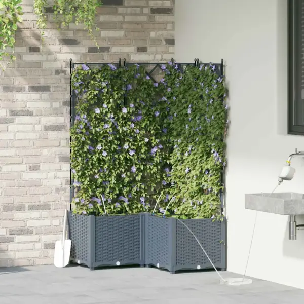 Aia istutuskastid trelliga, 3 tk, helehall teras, 80 x 80 x 142 cm - 3