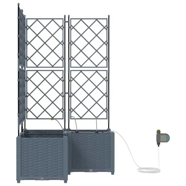 Aia istutuskastid trelliga, 3 tk, helehall teras, 80 x 80 x 142 cm - 6