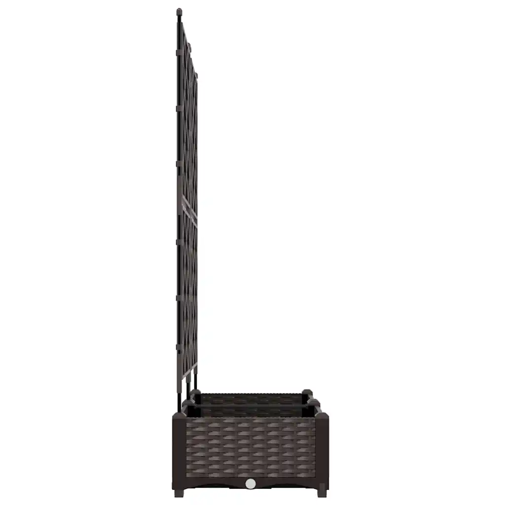 Pruun terasest istutuskast trellisega, 2 tk, 80 x 40 x 125,5 cm