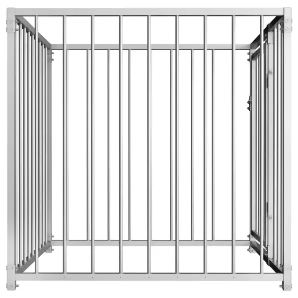 Terasest koeraaedik lukustatava väravaga, hõbedane, 100 x 100 x 100 cm – 3