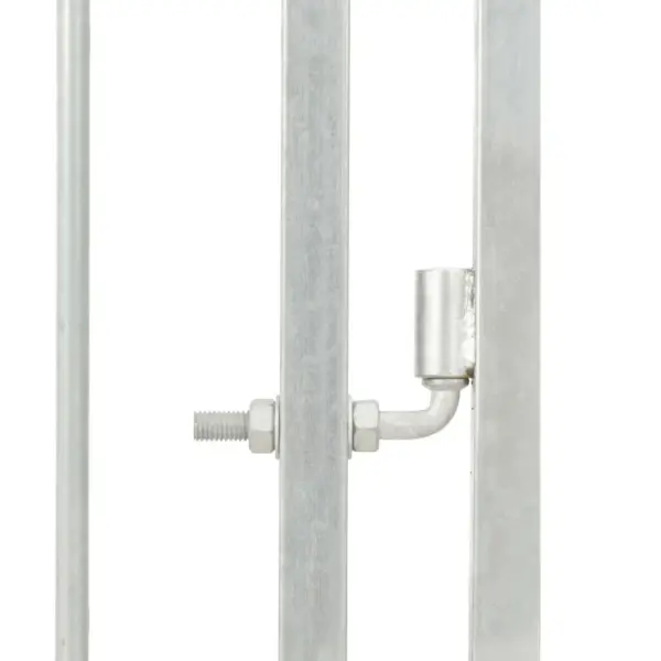 Terasest koeraaedik lukustatava väravaga, hõbedane, 100 x 100 x 100 cm – 5