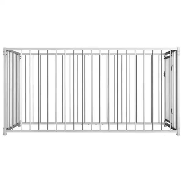 Hõbedane terasest koeraaedik õue lukustatava väravaga 100 x 200 x 100 cm – 4