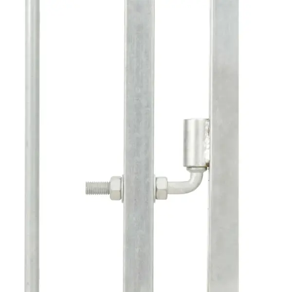 Hõbedane terasest koeraaedik õue lukustatava väravaga 100 x 200 x 100 cm – 6