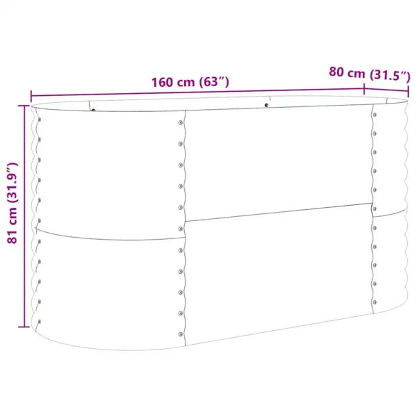 Terasest kõrge aiapeenar, pruun, 160 x 80 x 81 cm – 10