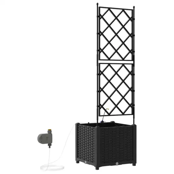 Terasest aiastutuskast kastmissüsteemiga, must, 40 x 40 x 142 cm – 8