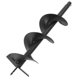 Terasest pinnasepuuri puur, must, 200 mm läbimõõt, 800 mm pikkus