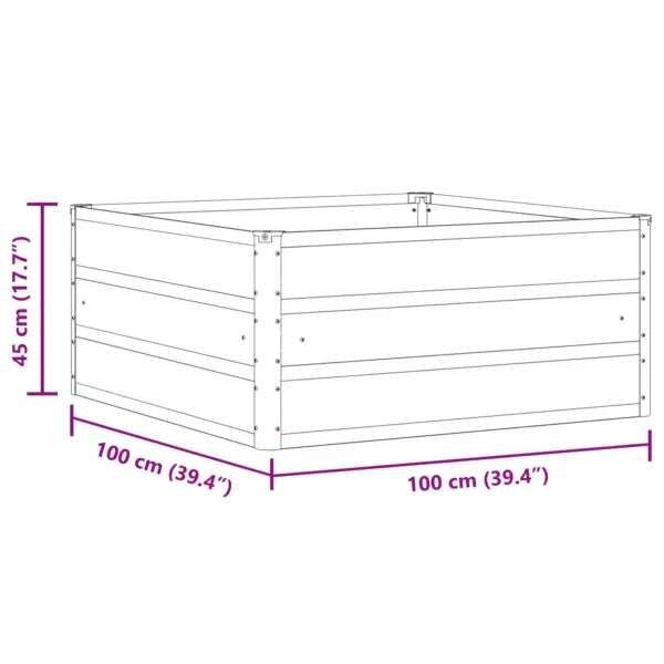Pastellroheline terasest taimekast, 100 x 100 x 45 cm – 7