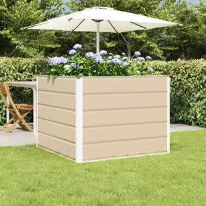 Terasest taimekast, beež, 100 x 100 x 75 cm