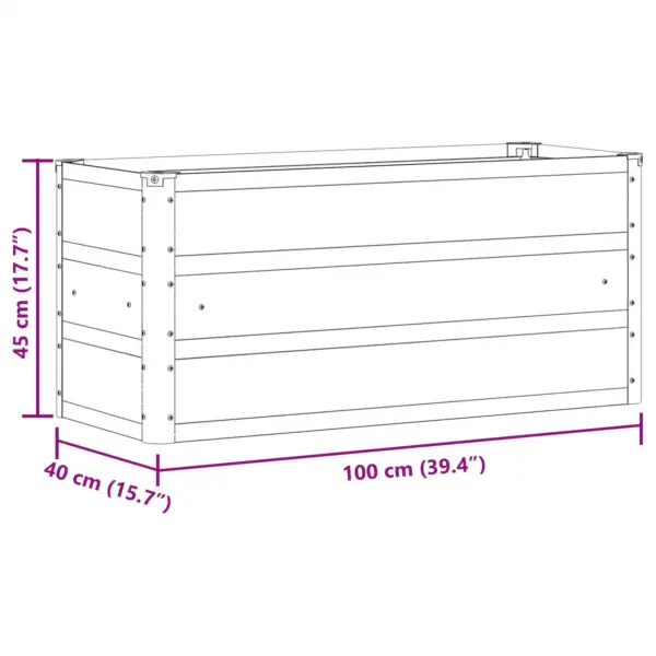 Terasest taimekast 100 x 40 x 45 cm, beež-valge – 7