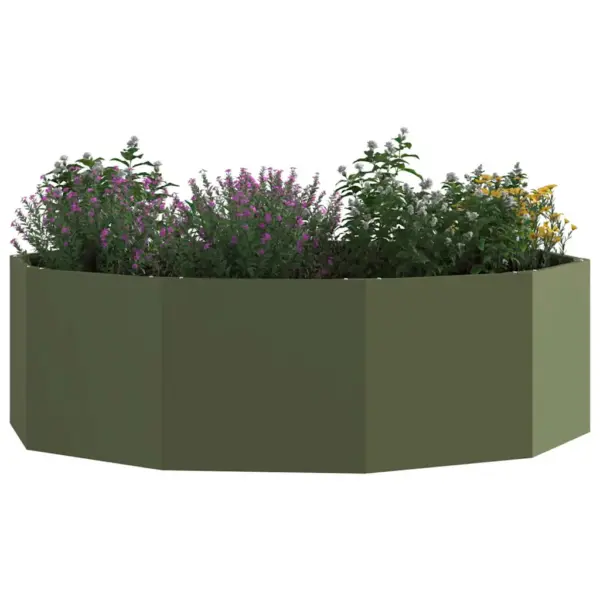 Terasest taimekast, oliiviroheline, 120 x 120 x 35 cm – 3