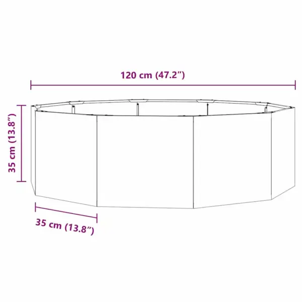 Terasest taimekast, oliiviroheline, 120 x 120 x 35 cm – 10