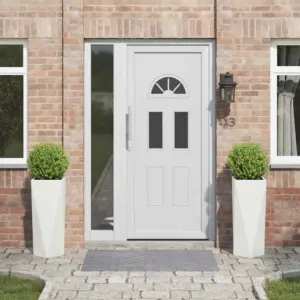 Kõrge terasest taimekast, 2 tk, valge, 30 x 30 x 75 cm