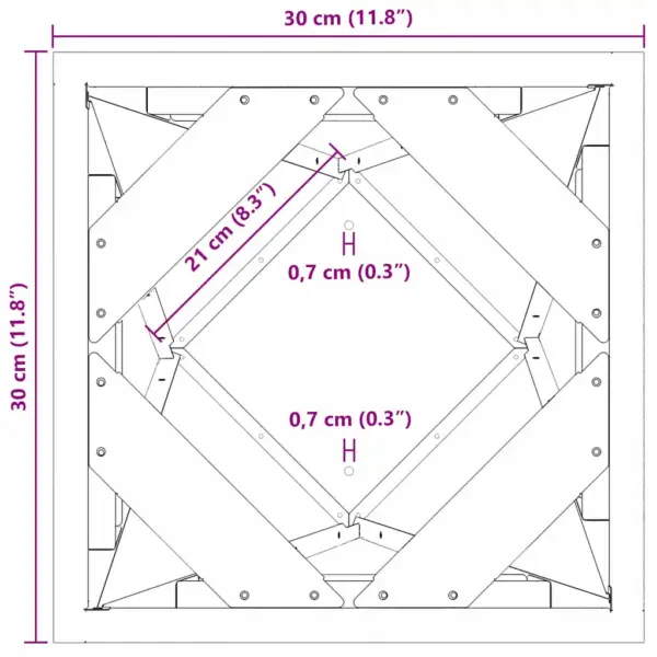 Kõrge terasest taimekast, 2 tk, valge, 30 x 30 x 75 cm – 12